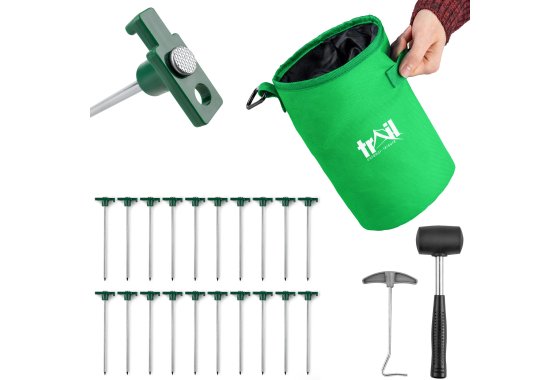 Hard Ground Tent Pegs Kit (20 Pegs)