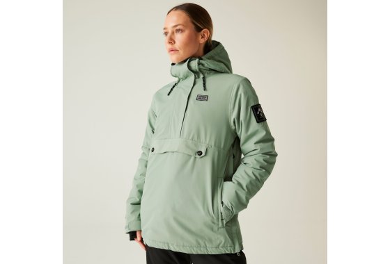 Dare 2b Women's Snowburst II Overhead Ski Jacket Glacier Gre