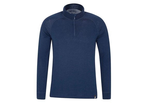 Mountain Warehouse Mens Merino Long Sleeved Zip Top