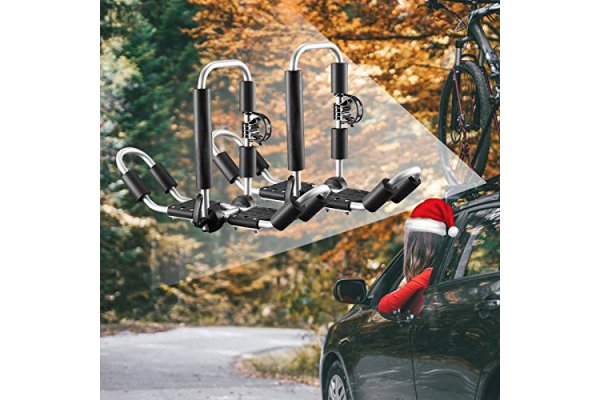 TOPQSC Kayak Roof Rack Foldable J-Bar 4 in 1 Universal Trans