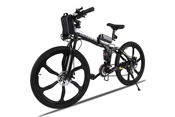 ANCHEER Electric Mountain Bike, 26'' Folding Electric Bike w