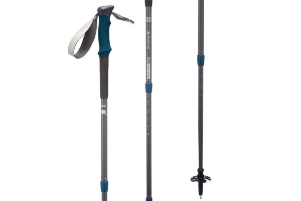 Decathlon Forclaz 1 X 500 Antishock Hiking Pole - Grey/Blue