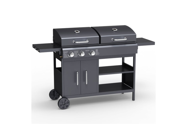 BillyOh Montana Black Dual Fuel Gas and Charcoal Hybrid BBQ 