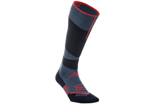 Decathlon Wedze Ski Socks 500 - Navy Blue Red