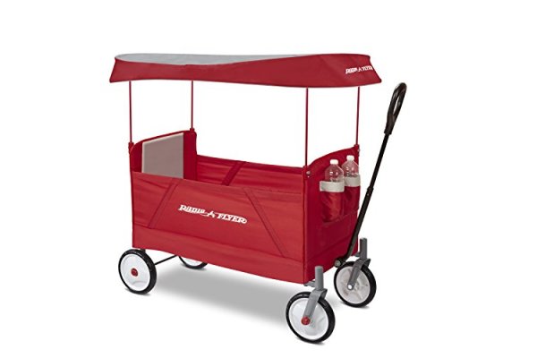 Radio Flyer 3957A EZ Wagon with Canopy, Folding Trolley for 