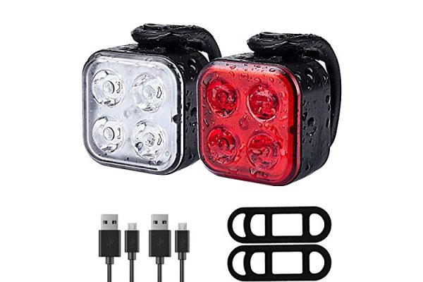 TESHUDI Bike Lights Set, Super Bright Bicycle Lights, IPX4 W