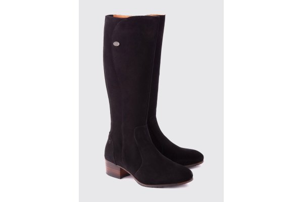 Downpatrick Knee High Boot - Black Suede