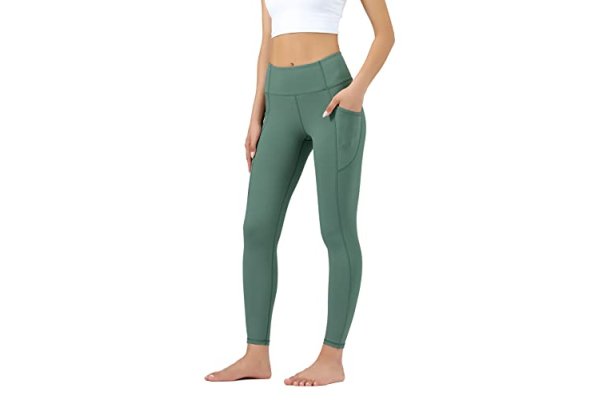 Leovqn Yoga Pants with Pockets Gym Legging Women High Waist 