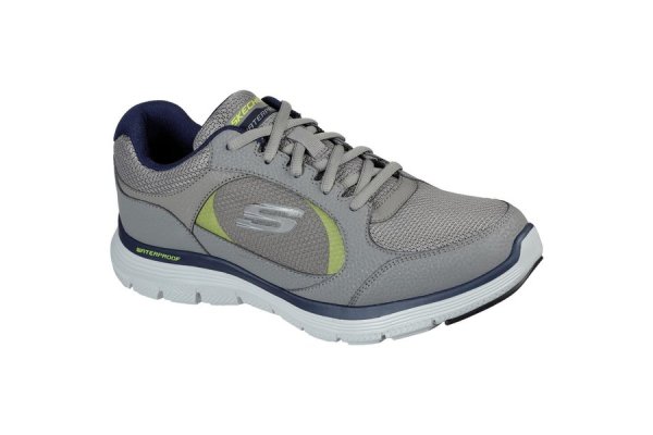 Mens Flex Advantage 4.0 True Clarity Leather Trainers (grey)