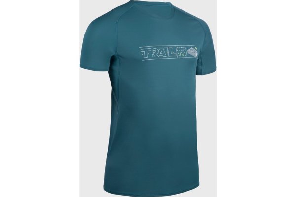 Men's Trail Running Short-sleeved T-shirt- Graph/aqua