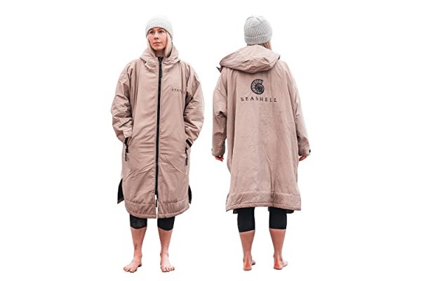 Seashell Adult Waterproof Changing Robe with Fleece Lining -