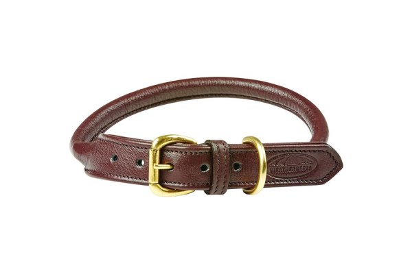 Rolled Leather Dog Collar (brown)