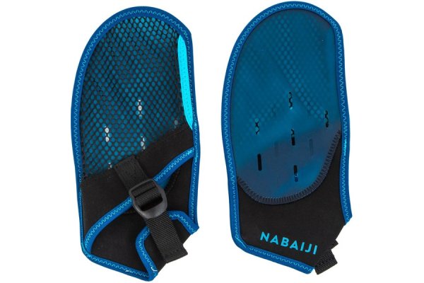 Swimming Gloves Soft 100 - Black Blue