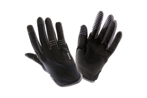 Kids' Long Cycling Gloves - Black/grey