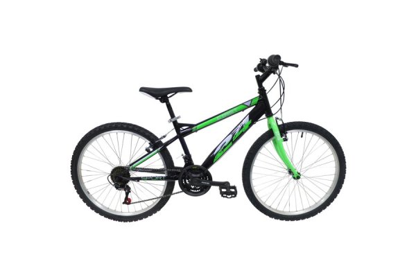 Denbike Junior 24in Mountain Bike, 18 Speed - Black/green