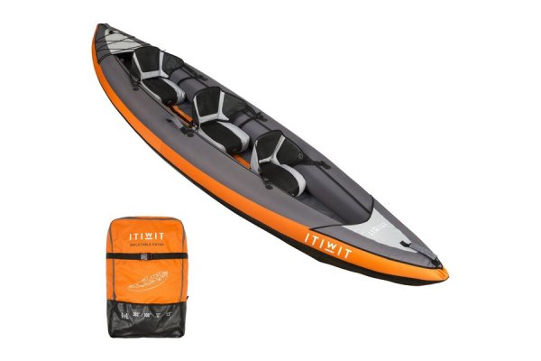 Inflatable Touring Kayak 2/3 Places Orange