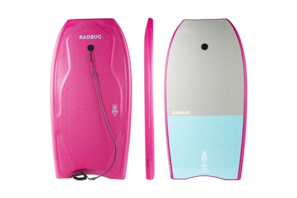 100 Bodyboard With Wrist Leash - Pink