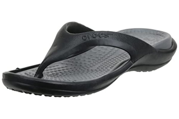 Crocs Unisex Athens Flip Flop, Black Black Smoke, 5 UK Men 6
