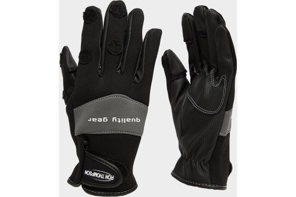 RON THOMPSON Skinfit Fishing Gloves, Black