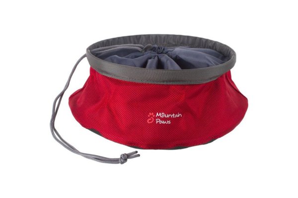 Mountain Paws Collapsible Dog Food Bowl, Red