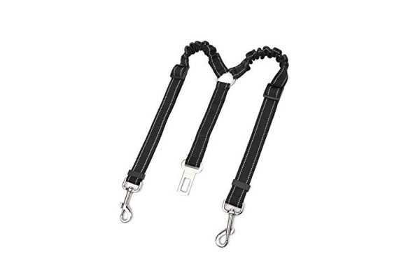 Lukovee Double Dog Seatbelt, Dual Pet Car Seat Belt Adjustab