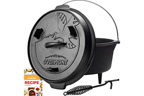 OVERMONT 8.8L/ 9Quart All-Round Dutch Oven Dual Function Lid