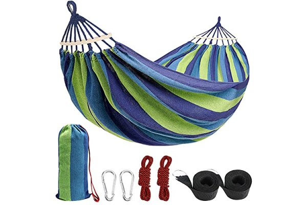 Outdoor Double Hammock, 2 Person Cotton Canvas Hammock 260*1