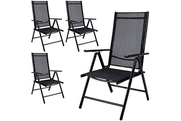 4x Casaria Garden Chair with High-Back Foldable and Adjustab