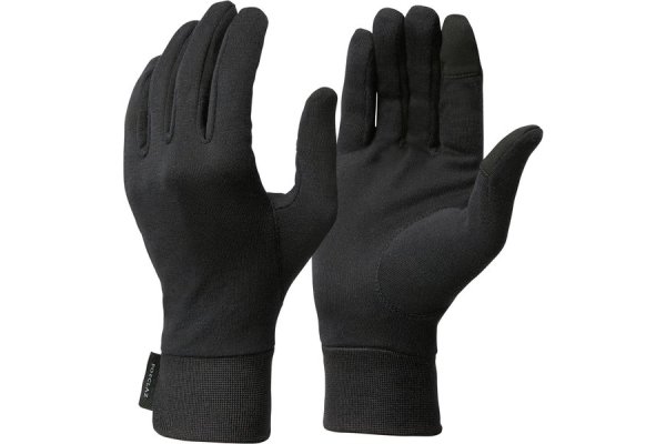 Adult Mountain Trekking Silk Liner Gloves - MT 500 Black