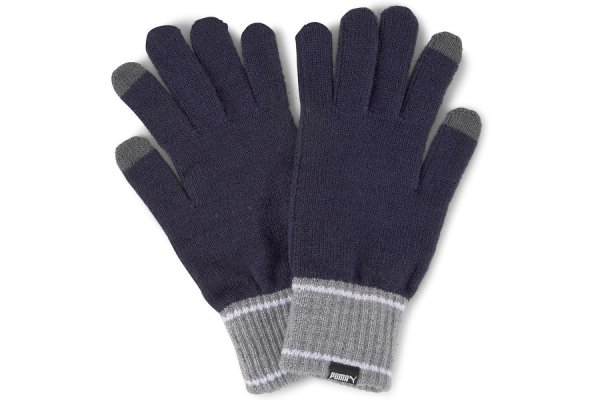 Puma Knit Gloves, Peacoat/gray Heather