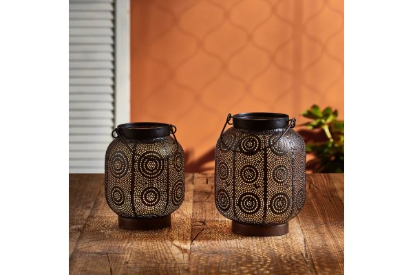 Fes Moroccan Solar Lantern Duo