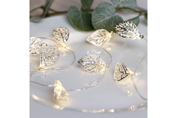 20 Silver Leaf Micro Fairy Lights