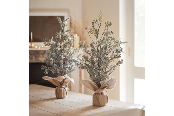 63cm White Berry Mini Christmas Tree Duo