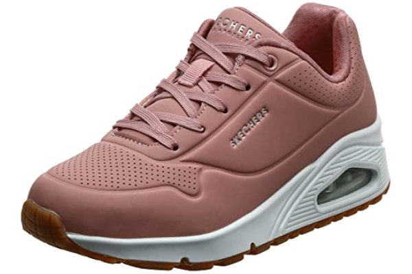 Skechers Women's Uno Stand on Air Sneaker, Rose Durabuck, 6.