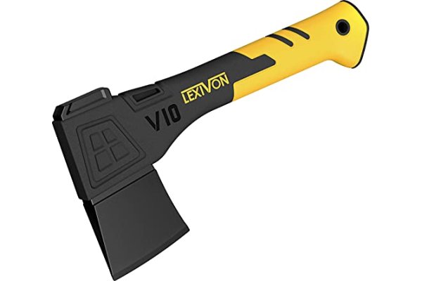 LEXIVON V10 Camping Hatchet, 10-Inch Axe | Ergonomic TPR Gri