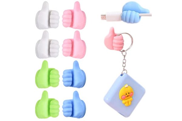 8Pcs Adhesive Thumb Cable Clip Key Hook Wall Hangers Earphon