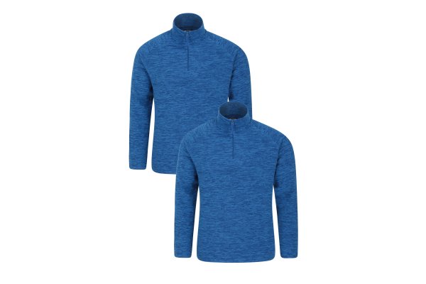 Snowdon Melange Mens Half-Zip Fleece 2-Pack - Blue