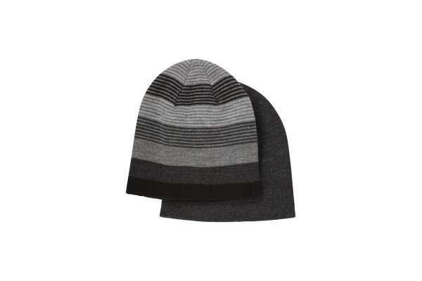 Striped Beanie 2-Pack - Grey