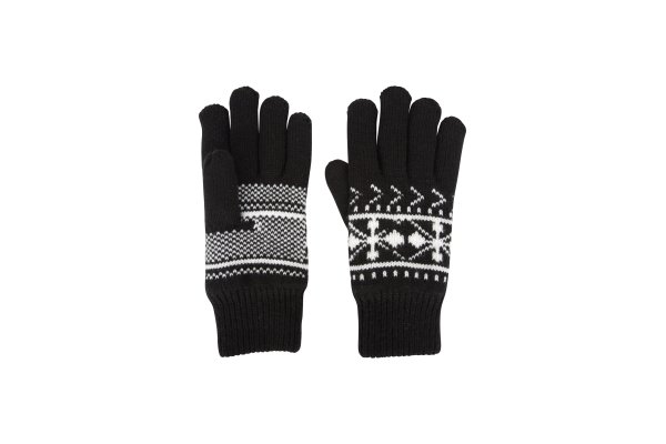 Fairisle Mens Thinsulate™ Gloves - Black