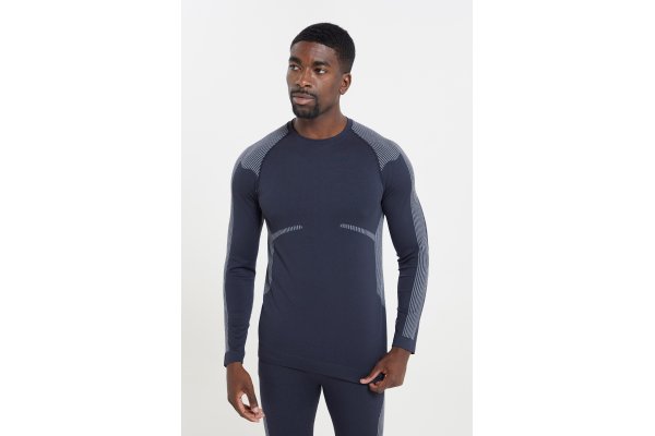 Freestyle Mens Seamless Round-Neck Baselayer - Black