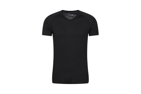 Summit Mens Merino V-Neck Tee - Black