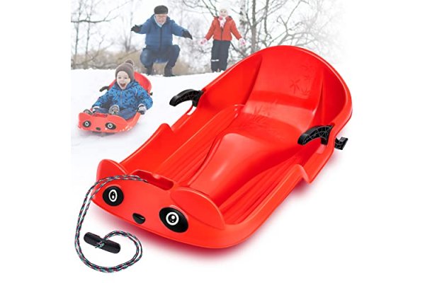 Flyfun Snow Sledge for Kids, Thicken PE Safe Snow Sleigh Sle