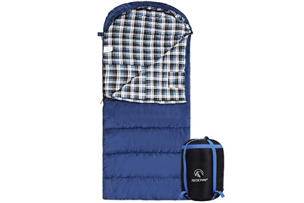 REDCAMP Wide Sleeping Bag for Adult, Cotton Flannel Sleeping