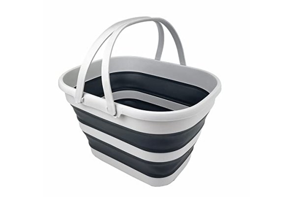 SAMMART 17L (4.5 Gallon) Collapsible Basket with Handle - Po