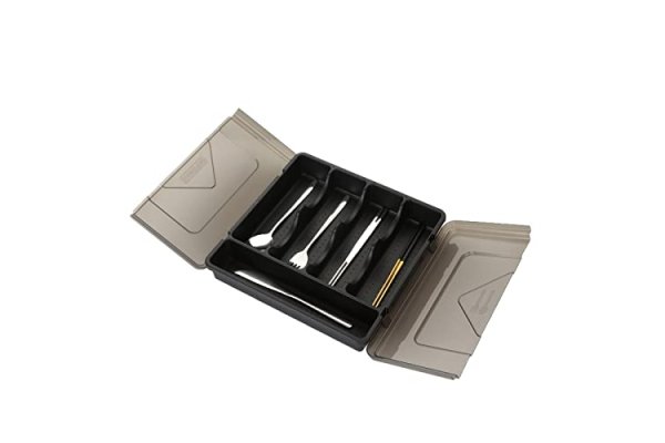 AKOLAFE Cutlery Trays, Large Camping Cutlery Tray with Lids 