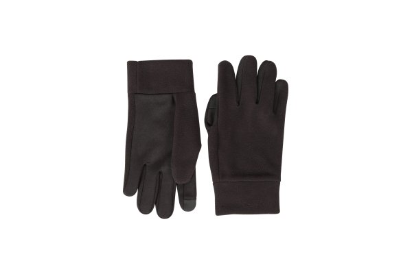 Womens Touchscreen Fleece Gloves - Black