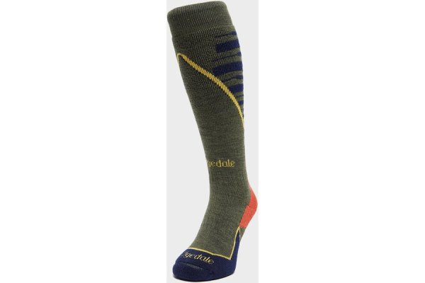 Bridgedale Men's Ski Midweight + Over Calf Merino Socks, Gre