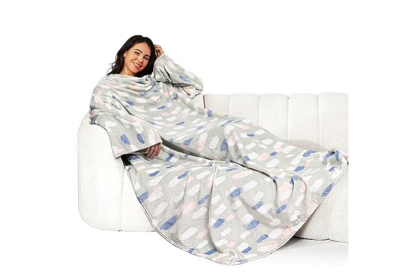 Winthome Blanket with Sleeves, Gift for Women Men Adult, Sof