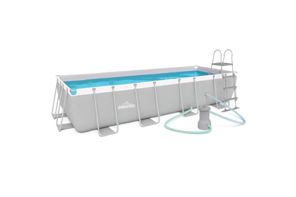 Dellonda 18ft Deluxe Steel Frame Swimming Pool, Rectangular 