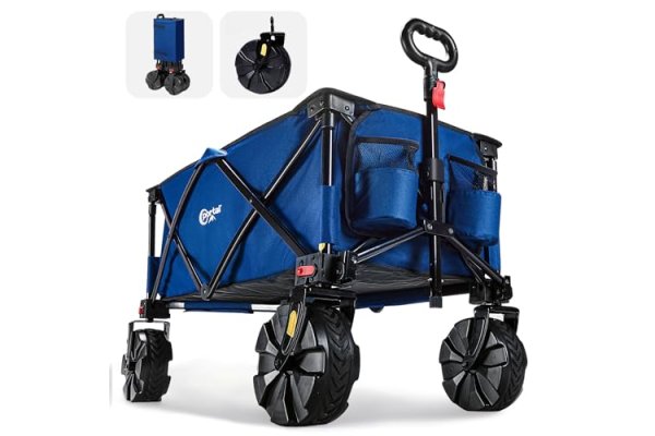 PORTAL Folding Beach Trolley Cart with All Terrain Big Wheel